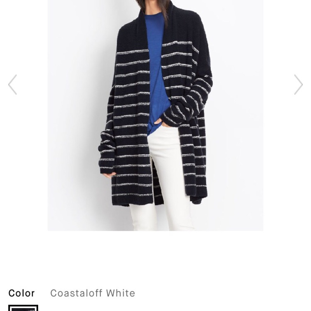 Vince- Merino Wool Plush Striped Cardigan